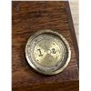 Image 3 : Small Brass English Scale On Wood Base - Base approx: 7x4"