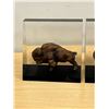 Image 3 : Vintage Acrylic Bison Bookends - Approx: 4.5"W and 4.5"T