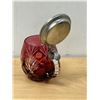 Image 3 : Ruby Red Cut Crystal Beer Stein Mug - nice - approx: 6" tall