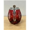 Image 7 : Ruby Red Cut Crystal Beer Stein Mug - nice - approx: 6" tall