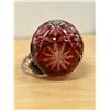 Image 8 : Ruby Red Cut Crystal Beer Stein Mug - nice - approx: 6" tall