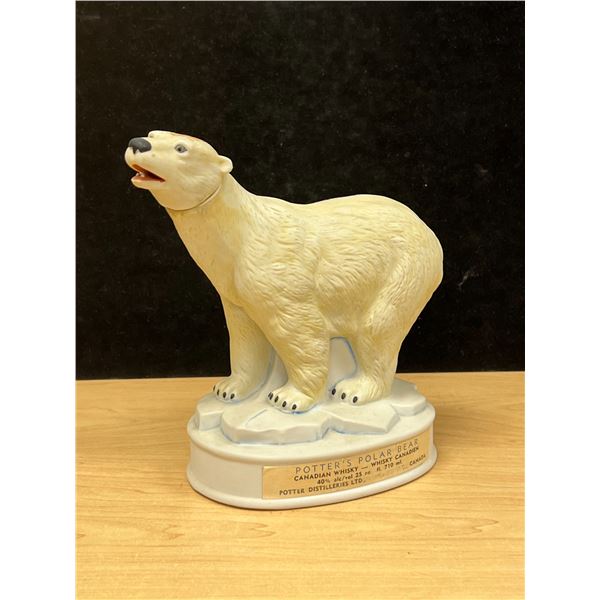 Polar Bear Bottle / Decanter - Potter's Polar Bear Canadian Whisky Approx: 8"W 7.75"T