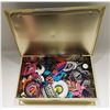 WHITMANS TIN CHRISTMAS BOX WITH VINTAGE EARRINGS