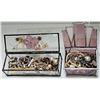 Image 1 : TWO GLASS BOXES WITH VINTAGE JEWELRY