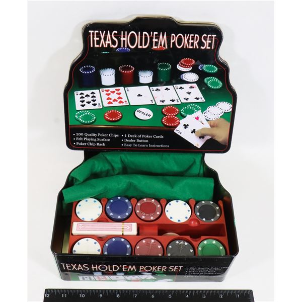 TEXAS HOLDEM POKER SET - NEW CARDS, COMPLETE