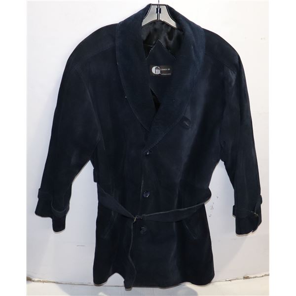 VINTAGE MENS WINTER COAT SIZE 42 NAVY LEATHER JACK