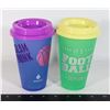 4 NEW MANNA CUPS WITH LIDS, 2 SPORTS THEME