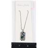 Image 1 : NEW SILVER TONE  SQUARE RHINESTONE PENDANT AND