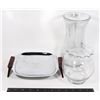 Image 1 : TWO VASES SOLD WITH SERVING DISH