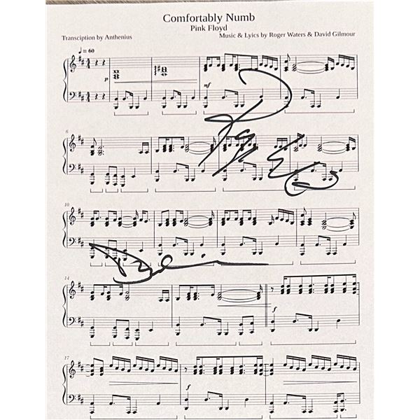Pink Floyd Autographed Sheet Music WATER GILMOUR