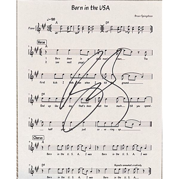 Bruce Springsteen Autographed Sheet Music