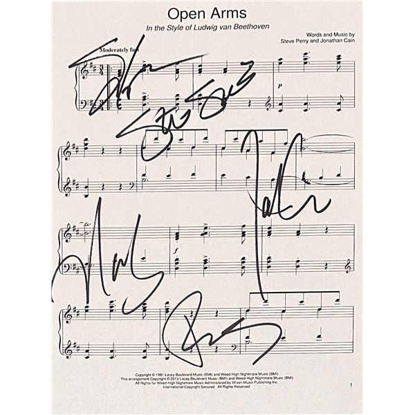 Journey Autographed Sheet Music All 5