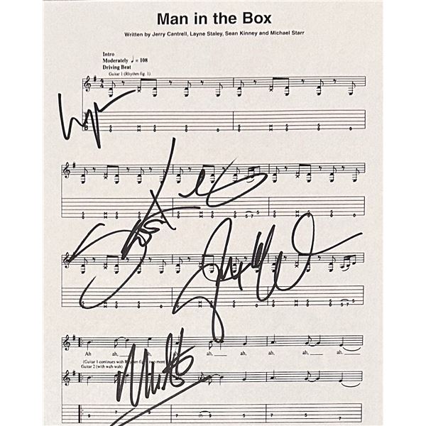 Alice in Chains Autographed Sheet Music LAYNE