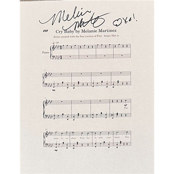 Melanie Martinez Autographed SHEET MUSIC