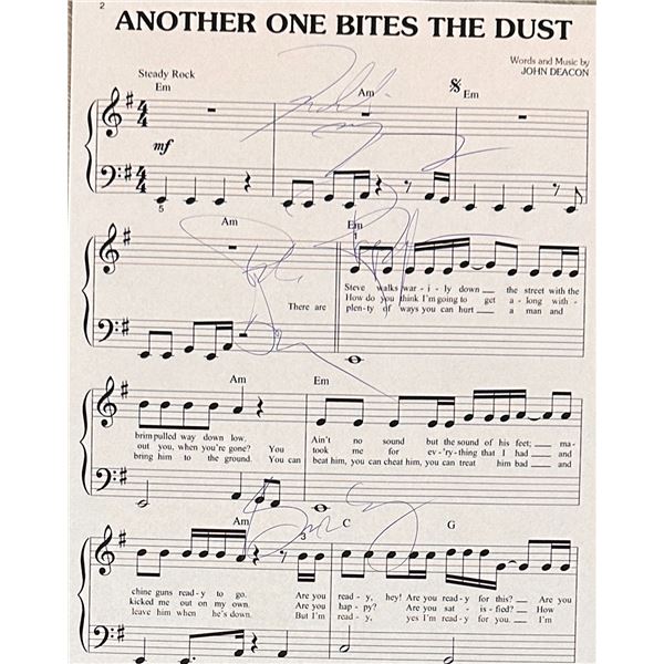 Queen Autographed Sheet Music Freddie