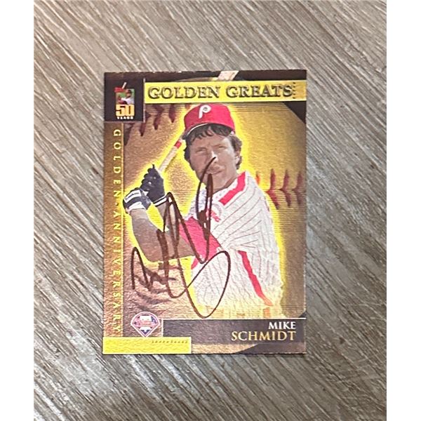 Mike Schmidt Autographed Baseball CARD