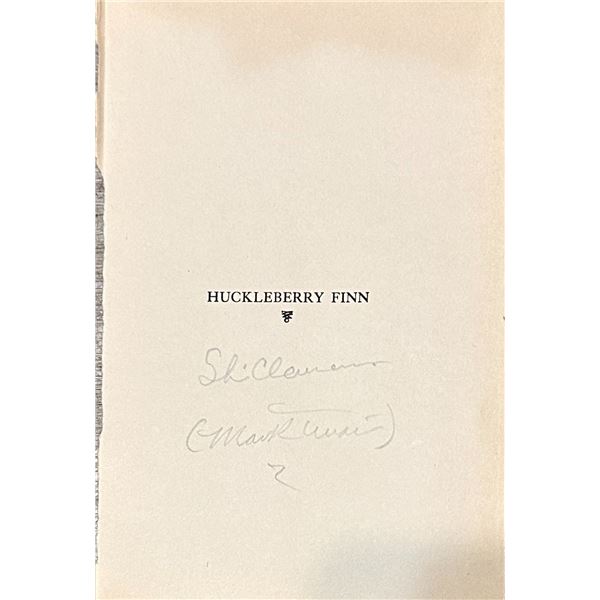 Mark Twain Page from Book Autographed
