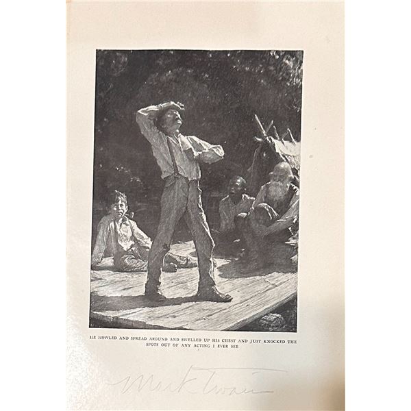 Mark Twain Page from Book Autographed