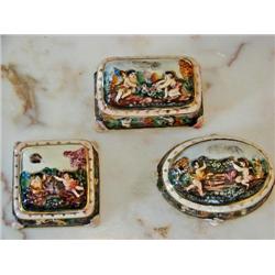 Three Italian Porcelain Jewelry Boxes