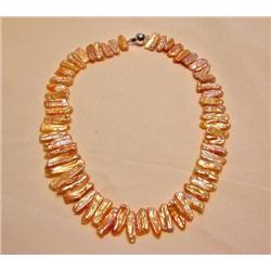 Real Cultured Pearls Necklace w/Silver Clasp