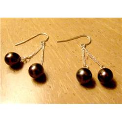 Black Cultured Pearl Earrings