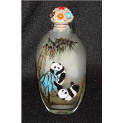 Panda Glass Snuff Bottle