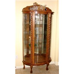 Bowed Front Lighted China Cabinet