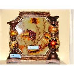 Two Candle Sticks/Tray