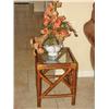 Image 1 : Bamboo Glass Top Table/Flower Arrangment