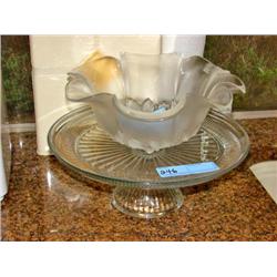 Raised Cake Plate/Fluted Bowl