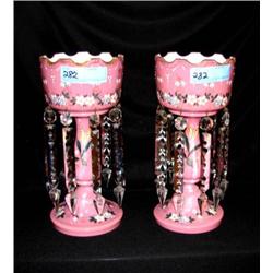 Pair of Antique Porcelain Candle Holders