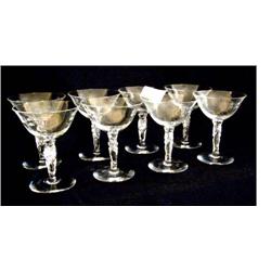 * Set 8  Crystal Champagne Glasses