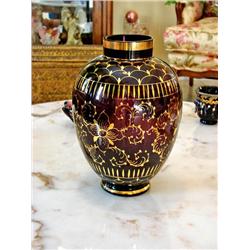 Purple Glass Gold Vase