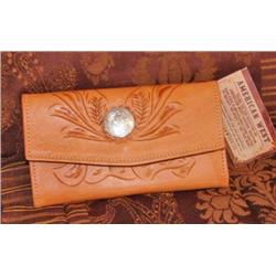 Handmade American West Womans Leather/Silver Wallet (new)