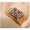 Image 1 : Man's 10kt Gold Ring Square Top w/5 Diamonds .025 Total Wt. Appraised Value $100