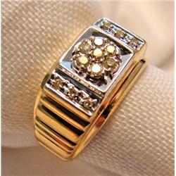 Man's 14kt Ring w/13 Round Diamonds 1/4 ct Total Wt. Appraised Value $375