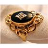 Image 1 : Ladies Black Onyx & Diamond Ring est.Value $150