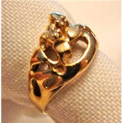 Ladies 10kt Gold Nugget & Diamond Ring est. value $125