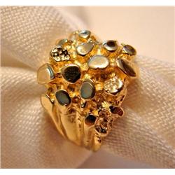 Man's 10kt Gold Nugget Ring est. value $145