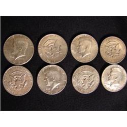 Eight Kennedy Halves (2-66, 2-67, 2-68, 2-69)