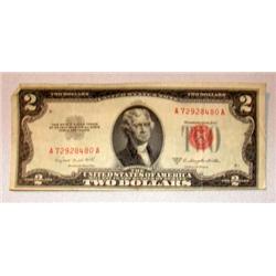 Two Dollar Bill -series 1953-Red Letter Dillon