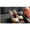 Image 2 : SIZE 7 TREE LANE COWBOY MULES CHEMIN DE FER COWBOY MULES AND NIGHT HIGH PEEP TOE PLATFORM SLING B...