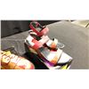 Image 2 : SIZE 10 BLUE ABSTRACT SANDALS, RED RUSSIAN GOLF SHOES WITH PIPING AND COVERED WEDGES RED BERET SA...