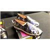 Image 2 : SIZE 9 OLIVE BALLET FLATS, NIGHT BALLET FLATS, BLUE ABSTRACT LEATHER LOAFERS