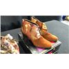 Image 2 : SIZE 8.5 THREE MUSICIANS GOLF SHOES, RUSSIAN RED LACE UP ANKLE BOOTIES AND MONTHLY BOUQUET BUCKET...