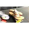 Image 2 : SIZE 10 PUMPKIN POPPIES COVERED WEDGE SANDALS, MAISON MODERNE LASER CUT THONGS, FIELD OF POPPIES ...