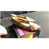 Image 2 : SIZE 6 JAPANESE SCREEN SUEDE HEEL BOOTIES, ALMOND POINTED SMOKING SLIPPERS, MUSIC POINTED SMOKING...
