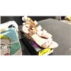 Image 2 : SIZE 10 SINGING FISH COVERED WEDGE SANDALS, MONTHLY BOUQUET COVERED WEDGE SANDALS, "OH POOL BOY" BAG