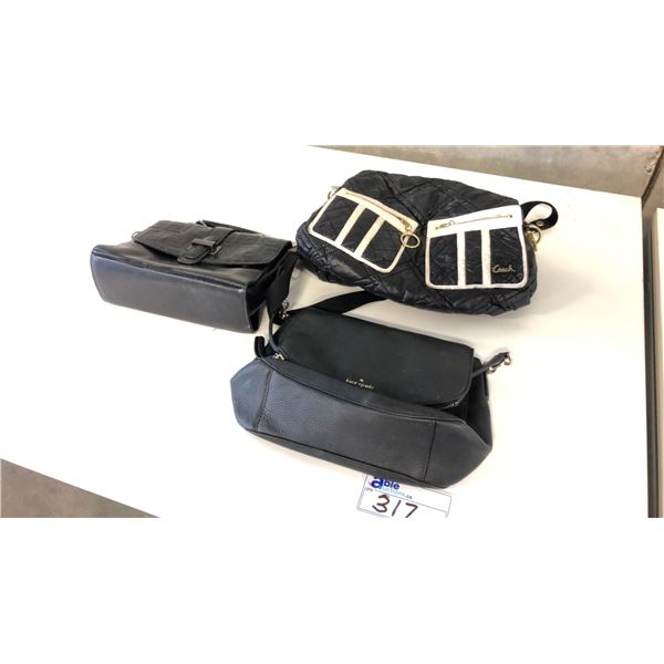 3 PURSES BY KATE SPADE, COACH AND MORE - AUTHENTICITY UNKNOWN