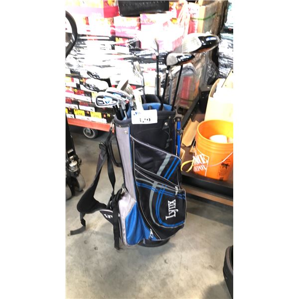 GREY/BLACK LYNX GOLF BAG AND CLUBS